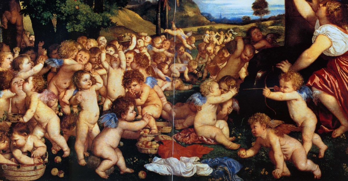 1518 1520 Titien Titien Bacchanales pour Alphonse Ier d'Este- Offrande a Venus- Detail La fete des Amours (small).jpg